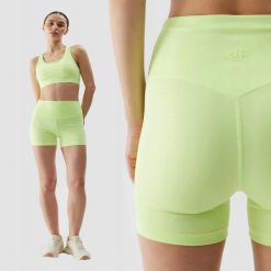 SPODENKI DAMSKIE 4F TRENINGOWE LEGGINSY KRÓTKIE KOLARKI KRÓTKIE KOLOR ZIELONY. Zielone legginsy sportowe damskie 4F, na lato, l, bez wzorów, z materiału, do biegania. Za 99.99 zł.
