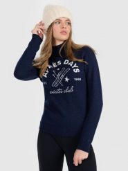 4F Golf z wełną damski - granatowy M. Niebieskie golfy damskie 4F, m, bez wzorów, z wełny, bez ramiączek. Za 199.99 zł.