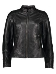 Bugatti Skórzana kurtka w kolorze czarnym rozmiar: 46. Czarne kurtki damskie Bugatti, bez wzorów, ze skóry, bez kaptura. Za 717.96 zł.