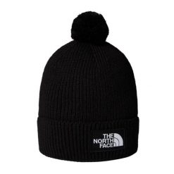 Czapka zimowa The North Face LOGO BOX POM BEANIE. Czarne czapki damskie The North Face, na zimę, bez wzorów. W wyprzedaży za 119.00 zł.