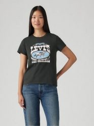 Levi's Koszulka w kolorze antracytowym rozmiar: XS. Czarne bluzki damskie Levi's, s, bez wzorów, z bawełny, bez kołnierzyka, bez ramiączek. Za 44.30 zł.