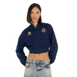 Bluza Errea Naz. Italia Volley Crop Ad Damskie. Niebieskie bluzy damskie ERREA, m, bez wzorów, z materiału, bez kaptura. Za 381.99 zł.