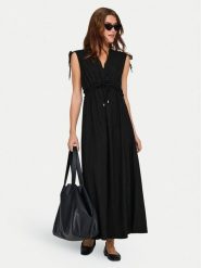 ONLY Sukienka letnia Goa 15363694 Czarny Regular Fit. Czarne sukienki damskie Only, bez wzorów, ze lnu, bez ramiączek. Za 229.99 zł.