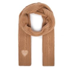 Szalik Guess. Brązowe szaliki damskie Guess, z aplikacjami. Za 134.99 zł.