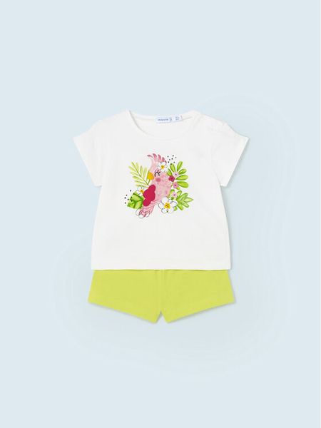 Mayoral Komplet t-shirt i spodenki 1276 Kolorowy Regular Fit. Spodnie niemowlęce Mayoral, bez wzorów, z bawełny. Za 109.99 zł.