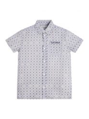 Guess Koszula L3GH02 WFBT0 Szary Regular Fit. Szare koszule chłopięce Guess, z aplikacjami, z wiskozy, bez kołnierzyka, bez ramiączek. Za 319.99 zł.