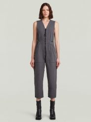 G-Star Kombinezon w kolorze antracytowym rozmiar: M. Czarne kombinezony damskie G-Star, m, bez wzorów, retro, bez kołnierzyka, bez ramiączek. Za 339.37 zł.