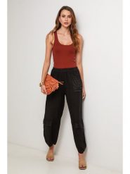 Lin Passion Lniane spodnie w kolorze czarnym rozmiar: 36/38. Czarne spodnie materiałowe damskie Lin Passion, bez wzorów, ze lnu. Za 130.99 zł.