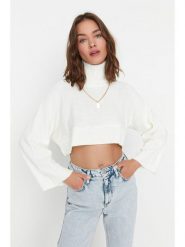 Trendyol Sweter w kolorze białym rozmiar: L. Białe golfy damskie Trendyol, l, bez wzorów, bez ramiączek. Za 52.99 zł.