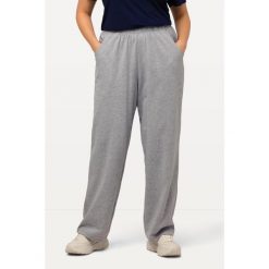 Damskie Spodnie dresowe prosty krój gumka w pasie. Szare spodnie dresowe damskie Ulla Popken, plus size, bez wzorów, z bawełny. Za 143.99 zł.