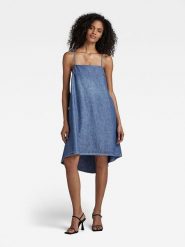 G-Star Sukienka w kolorze niebieskim rozmiar: XL. Niebieskie sukienki damskie G-Star, bez wzorów, z bawełny, retro, bez ramiączek. Za 176.08 zł.