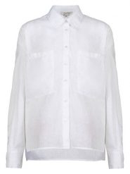 Herrlicher Bluzka "Mirena" w kolorze białym rozmiar: L. Białe bluzki damskie Herrlicher, l, bez wzorów, ze lnu, bez kołnierzyka, bez ramiączek. Za 208.99 zł.