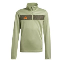 Bluza sportowa Adidas Tiro 25 Essentials junior zielona. Zielone bluzy damskie Adidas, bez wzorów, z materiału, bez kaptura. Za 170.15 zł.