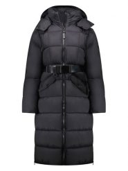 Geographical Norway Płaszcz pikowany "Antrena" w kolorze czarnym rozmiar: L. Czarne płaszcze damskie Geographical Norway, l, bez wzorów, ze skóry, bez kaptura. Za 405.95 zł.