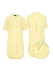 Eight2Nine Sukienka w kolorze żółtym rozmiar: L/XL. Żółte sukienki damskie Eight2Nine, bez wzorów, bez ramiączek. Za 140.53 zł.