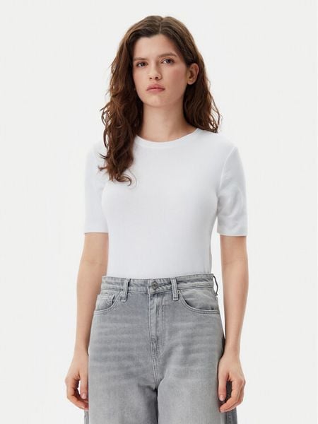 Gap T-Shirt 679172-01 Biały Stretch Fit. Białe t-shirty damskie GAP, xl, bez wzorów, z bawełny, bez kołnierzyka. Za 79.99 zł.