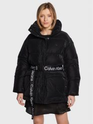 Calvin Klein Jeans Kurtka zimowa J20J219845 Czarny Oversize. Czarne kurtki damskie Calvin Klein Jeans, na zimę, l, bez wzorów, z jeansu, bez kaptura. Za 1,599.00 zł.