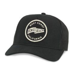 Czapka z daszkiem American Needle Valin Venice Beach Trucker - SMU679A-VENB. Czarne czapki z daszkiem damskie American Needle, bez wzorów. Za 79.00 zł.