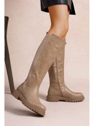 Foreverfolie Kozaki w kolorze khaki rozmiar: 37. Brązowe kozaki damskie Foreverfolie, na zimę, bez obcasa, bez zapięcia. Za 147.56 zł.