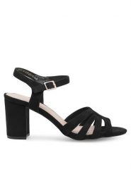 Clara Barson Sandały LS5953-07 Czarny. Czarne sandały damskie Clara Barson, bez wzorów, z materiału, bez obcasa, na słupku, bez zapięcia. Za 90.99 zł.