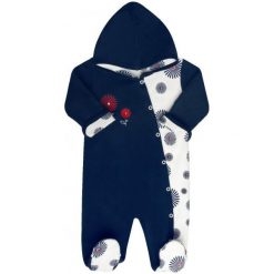 Nini Śpioszki Dziewczęce Z Kapturem 56 Niebieski. Niebieskie śpiochy niemowlęce Nini, z bawełny, z kapturem. Za 105.00 zł.