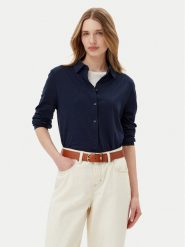 Tommy Hilfiger Koszula WW0WW45983 Granatowy Regular Fit. Niebieskie koszule damskie Tommy Hilfiger, xxs, bez wzorów, z bawełny, bez kołnierzyka, bez ramiączek. Za 229.99 zł.