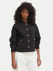 Tommy Hilfiger Bluza WW0WW48730 Czarny Relaxed Fit. Czarne bluzy damskie Tommy Hilfiger, m, bez wzorów, z bawełny, bez kaptura. Za 699.99 zł.