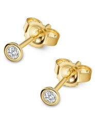 Revoni Złote kolczyki-wkrętki z diamentami rozmiar: onesize. Żółte kolczyki damskie Revoni, z diamentem, złote. Za 547.77 zł.