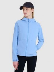 4F Kurtka softshell wiatroodporna membrana 5000 damska - granatowa XL. Niebieskie kurtki sportowe damskie 4F, na zimę, m, bez wzorów, z dzianiny, z kapturem. Za 159.99 zł.