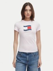 Tommy Jeans T-Shirt DW0DW22781 Różowy Regular Fit. Czerwone t-shirty damskie Tommy Jeans, m, bez wzorów, z bawełny, bez kołnierzyka. Za 149.99 zł.