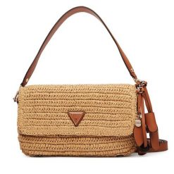 Torebka Guess. Brązowe listonoszki damskie Guess, z aplikacjami, bez dodatków. Za 589.99 zł.
