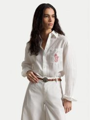 Polo Ralph Lauren Koszula 211A12786003 Biały Oversize. Białe koszule damskie Polo Ralph Lauren, xl, bez wzorów, ze lnu, bez kołnierzyka, bez ramiączek. Za 859.99 zł.