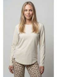 Alife and kickin Koszulka "Leabella" w kolorze kremowym rozmiar: L. Brązowe bluzki damskie Alife and Kickin, l, bez wzorów, z bawełny, bez kołnierzyka, bez ramiączek. Za 60.99 zł.