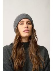 Perfect Cashmere Kaszmirowa czapka "Ember" w kolorze szarym rozmiar: onesize. Szare czapki damskie Perfect Cashmere, bez wzorów, z kaszmiru. Za 218.57 zł.