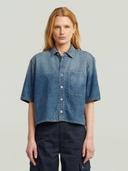 G-Star Koszula dżinsowa - Relaxed fit - w kolorze niebieskim rozmiar: XL. Niebieskie koszule damskie G-Star, xl, bez wzorów, z bawełny, retro, bez kołnierzyka, bez ramiączek. Za 162.49 zł.