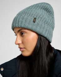 DAMSKA CZAPKA LEE RIBBED KNITTED BEANIE MUTED SAGE 112358903. Czapki damskie Lee, bez wzorów. Za 89.99 zł.