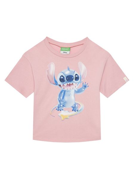 United Colors Of Benetton T-Shirt 35RYC10MV Różowy Boxy Fit. Czerwone koszulki i t-shirty dziewczęce United Colors Of Benetton, bez wzorów, z bawełny, bez kołnierzyka, bez ramiączek. Za 49.99 zł.