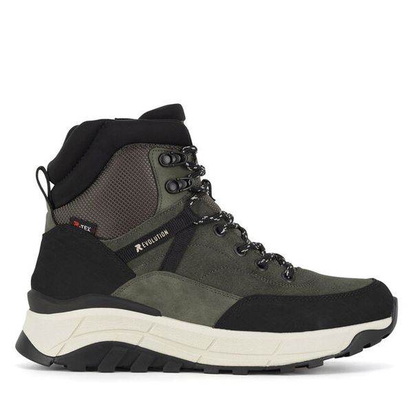 Trzewiki Rieker Revolution Lifestyle. Zielone botki damskie Rieker Revolution Lifestyle, bez obcasa, na płaskiej podeszwie, bez zapięcia. Za 384.99 zł.