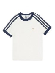 Adidas Koszulka dzianinowa w kolorze kremowym rozmiar: S. Brązowe bluzki damskie Adidas, s, bez wzorów, z dzianiny, bez kołnierzyka, bez ramiączek. Za 132.05 zł.