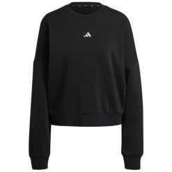 Bluza damska adidas Essentials Small Logo Feelcozy - czarna, luźny krój. Czarne bluzy damskie Adidas, s, bez wzorów, z bawełny, bez kaptura. Za 157.99 zł.