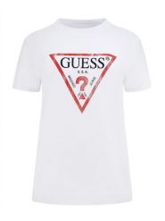 Guess T-Shirt W2BI69 K8FQ1 Biały Regular Fit. Białe t-shirty damskie Guess, xs, z aplikacjami, z bawełny, bez kołnierzyka. Za 89.99 zł.