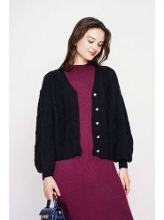 C& Jo Kardigan w kolorze czarnym rozmiar: 38. Czarne kardigany damskie C& Jo, bez wzorów, ze splotem. Za 152.99 zł.