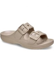 Klapki Crocs Saturday Sandal W Damskie. Brązowe klapki damskie Crocs, bez wzorów, bez obcasa, bez zapięcia. Za 199.99 zł.