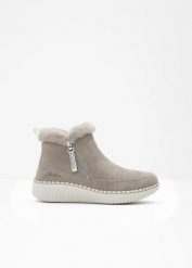 Botki Skechers. Brązowe botki damskie bonprix, na zimę, bez obcasa, bez zapięcia. Za 359.99 zł.