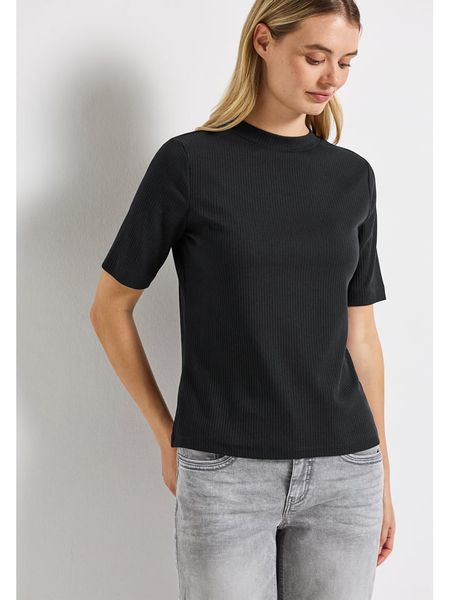 Cecil Koszulka w kolorze czarnym rozmiar: 44. Czarne koszulki damskie Cecil, bez wzorów, z bawełny, bez kołnierzyka, bez ramiączek. Za 79.03 zł.