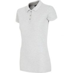 Koszulka polo damska TSD051AZ - JASNY SZARY MELANŻ. Szare koszulki sportowe damskie 4F, melanż, z bawełny. Za 59.99 zł.