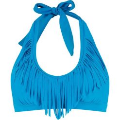 Biustonosz bikini "opaska" bonprix niebieski. Niebieskie bikini bonprix, z haftami. Za 59.99 zł.
