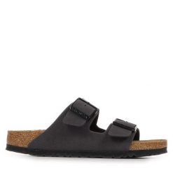 Sandały Birkenstock Arizona Birkibuc Dorosłych. Szare sandały damskie Birkenstock, bez wzorów, z materiału, bez obcasa, bez zapięcia. Za 422.96 zł.