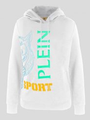 Plein Sport Bluza w kolorze białym rozmiar: XL. Białe bluzy damskie Plein Sport, xl, bez wzorów, z bawełny, z kapturem. Za 272.31 zł.