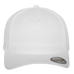 Czapka Z Daszkiem Z 5 Panelami. Białe czapki z daszkiem damskie FLEXFIT, bez wzorów. Za 67.99 zł.